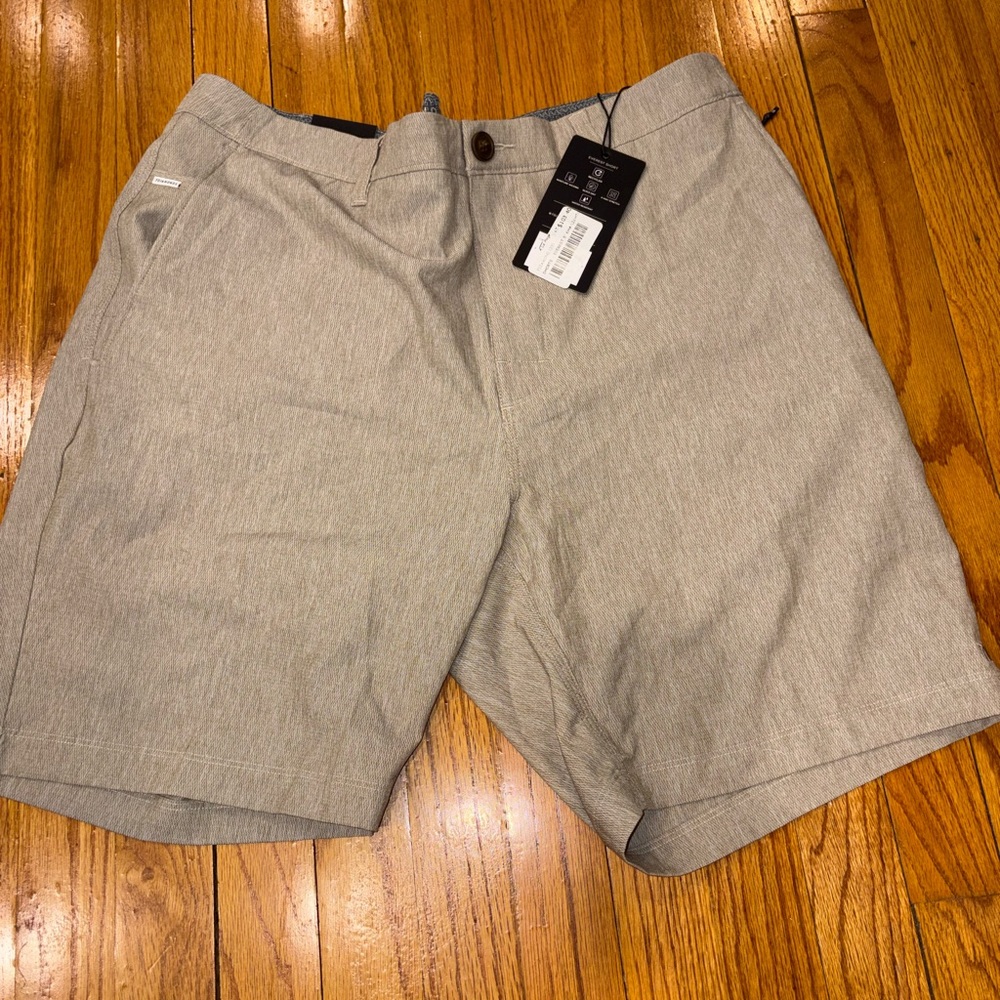 7 Diamonds Light Gray Flat Front Shorts